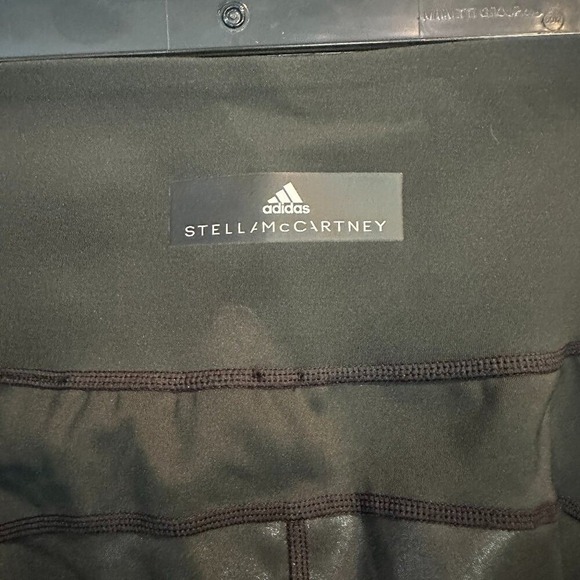 Adidas by Stella McCartney Pants - Adidas by Stella McCartney Black Perforated Logo Leggings XS